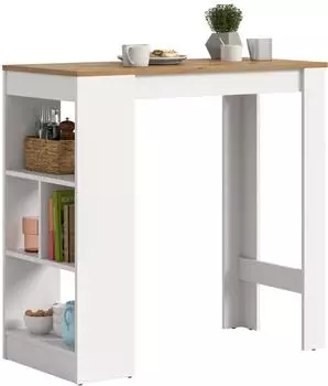 xonox.home Urban Bar-/Esstisch wei&szlig; & Authentic Oak, 105x103x51cm
