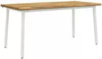 vidaXL Live Edge Esstisch 160 x 80 x 75 cm Massivholz Akazie Wei&szlig;