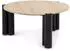Idimex Tapti Couchtisch rund, Travertin-Tischplatte, Mangoholz, 80cm (800001272532)