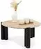 Idimex Tapti Couchtisch rund, Travertin-Tischplatte, Mangoholz, 80cm (800001272532)