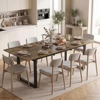 HomCom Ausziehbarer Esstisch 140/180x80cm, 6-8 Personen (83A-389V00RB)