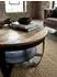 KADIMA DESIGN Couchtisch Mango Massivholz / Metall, rund, schwarz, 60x34x60cm