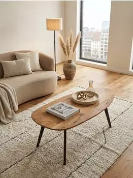 KADIMA DESIGN Couchtisch Akazie Massivholz Nierenform 110x45x60cm (800000988294)