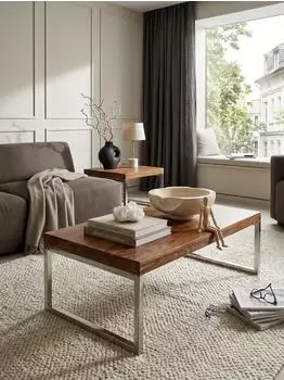 KADIMA DESIGN Couchtisch GUNA Sheesham Massivholz, dunkelbraun, 120x60x40cm