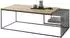 MCA Furniture Juba Couchtisch Eiche massiv, Klarglas, 120x60x40cm (Juba)