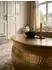 KADIMA DESIGN Couchtisch orientalisch rund, Aluminium, gold, 75x75x31cm