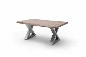 Sofa.de Alabria Couchtisch Akazienholz, Chromstahl, 70x45cm