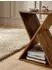 KADIMA DESIGN Beistelltisch X-Form Sheesham Massivholz mit Ablagen, 43x60x30cm