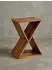 KADIMA DESIGN Beistelltisch X-Form Sheesham Massivholz mit Ablagen, 43x60x30cm