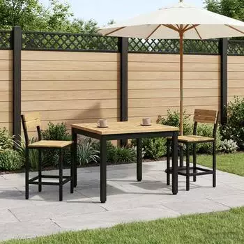 vidaXL Couchtisch Akazien-Massivholz wei&szlig; und schwarz 60x60,5x36cm (901734)