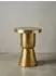 KADIMA DESIGN Beistelltisch rund, Aluminium gold Hammerschlagoptik, 43x59x43cm
