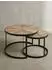 KADIMA DESIGN Couchtisch 2er-Set, rund, Mangoholz/Metall, braun, 60x40cm
