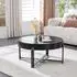 MODFU Couchtisch rund Ø68x36cm, MDF/Metall, schwarz (68x36x68)