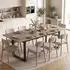 HomCom Ausziehbarer Esstisch 140-180x80cm, Stahl, Industrie-Design, 6-8 Personen