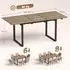 HomCom Ausziehbarer Esstisch 140-180x80cm, Stahl, Industrie-Design, 6-8 Personen
