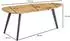 Finebuy Couchtisch oval Akazien-Massivholz, schwarze Metallbeine, 110x60x45cm (FB59388)
