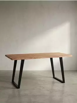 KADIMA DESIGN Atoll Esstisch Akazie Massivholz Baumkante U-Gestell 120x60x76cm