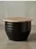 KADIMA DESIGN Couchtisch Mangoholz & Metall, rund, schwarz, 60x41x60cm