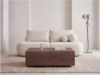 WFL GROUP Noma Couchtisch rechteckig, Nussbaum, 90x55x28cm (800002023087)