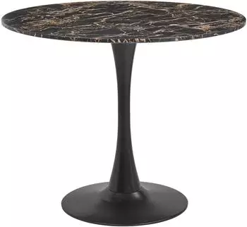 Beliani BOCA Esstisch schwarzer Marmor, 90x90cm
