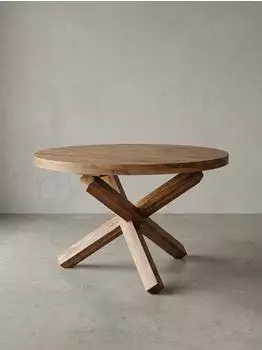 KADIMA DESIGN BOHA runder Esstisch Sheesham Massivholz, dunkelbraun Ø120x75cm