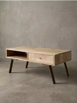 KADIMA DESIGN SIKAR Couchtisch Mango Massivholz, braun, 95x42x50cm (SIKAR)