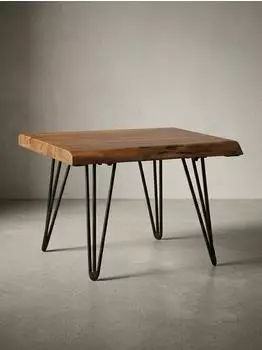 KADIMA DESIGN Couchtisch Sheesham Massivholz mit Baumkante, 56x38x51cm