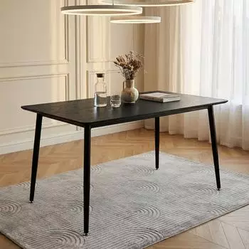 Idimex Nora Esstisch rechteckig, MDF/Metall, schwarz, 120x80cm (800001489918)