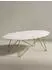 KADIMA DESIGN Couchtisch oval weiß Marmor-Optik, Metall-Gestell, 120x40x60cm