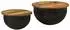 vidaXL Couchtisch-Set 2-tlg., schwarz, Altholz massiv (351753)