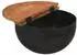 vidaXL Couchtisch-Set 2-tlg., schwarz, Altholz massiv (351753)