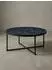 KADIMA DESIGN Couchtisch rund mit Marmoroptik, Metall-Gestell, schwarz, 80x35cm