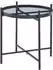 en.casa Lier Beistelltisch rund, Glas/Metall, schwarz (46x42cm)