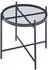 en.casa Lier Beistelltisch rund, Glas/Metall, schwarz (46x42cm)