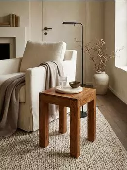 KADIMA DESIGN Mumbai Beistelltisch Massivholz Sheesham, dunkelbraun, 35x35x45cm