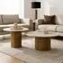 Idimex NARMADA/Mandi Couchtischset 2er, Travertin, Mangoholz, rund