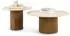 Idimex NARMADA/Mandi Couchtischset 2er, Travertin, Mangoholz, rund