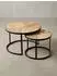 KADIMA DESIGN Couchtisch 2er-Set, rund, Akazienholz/Metall, Industrial (60x41cm)