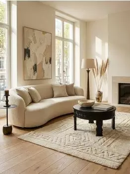 KADIMA DESIGN Couchtisch rund, Mangoholz massiv, schwarz, 60x36x60cm