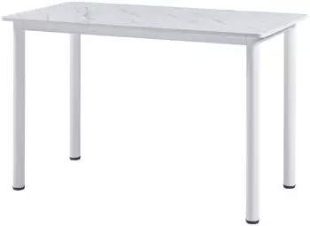 en.casa Esstisch Tammela, rechteckig, 120x60x75cm, Marmor-Wei&szlig;/Metall