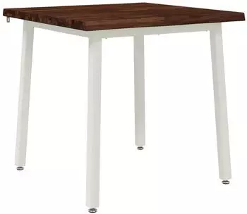vidaXL Esstisch Akazienholz massiv dunkelbraun/wei&szlig; 80x80x75cm