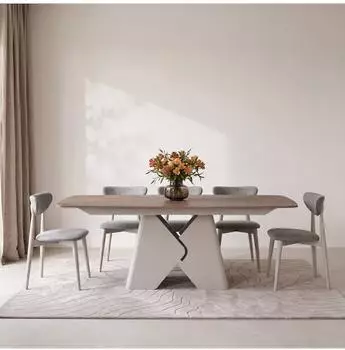 WFL GROUP Vanta ausziehbarer Esstisch 200&ndash;290x90cm, Kaschmir Grau, Metallgestell (800001913853)