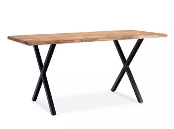Finebuy Esstisch Akazie Massivholz Baumkante 120x60cm (FB100747)