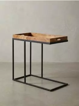 KADIMA DESIGN Beistelltisch WL5.667 Sheeshamholz, Metallgestell, 70x65x34cm (WL5.667)