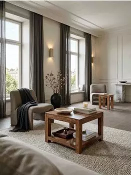 KADIMA DESIGN Couchtisch Mumbai Sheesham Massivholz 60x60cm dunkelbraun