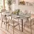 HomCom Ausziehbarer ovaler Esstisch 120-160x80cm, grau, Metallgestell, 4-6 Personen