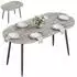 HomCom Ausziehbarer ovaler Esstisch 120-160x80cm, grau, Metallgestell, 4-6 Personen