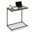Relaxdays Beistelltisch C-Form, neigbare Tischplatte, 66x55x35cm, schwarz/braun (10051453)