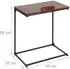 Relaxdays Beistelltisch C-Form, neigbare Tischplatte, 66x55x35cm, schwarz/braun (10051453)