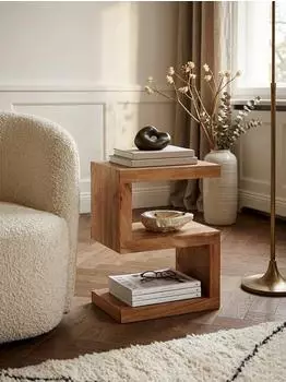 KADIMA DESIGN MUMBAI S Cube Beistelltisch Massivholz Akazie 30x44x60cm
